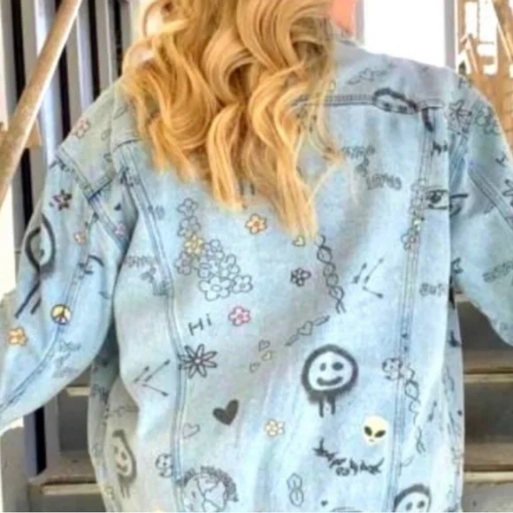 WILD FABLE Wild Graffiti Jean Jacket - Picture 2 of 16